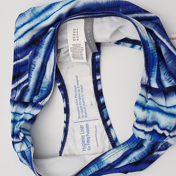 La Blanca Serene Side Shirred Hipster Bikini Bottom Blue - Picture 9 of 13